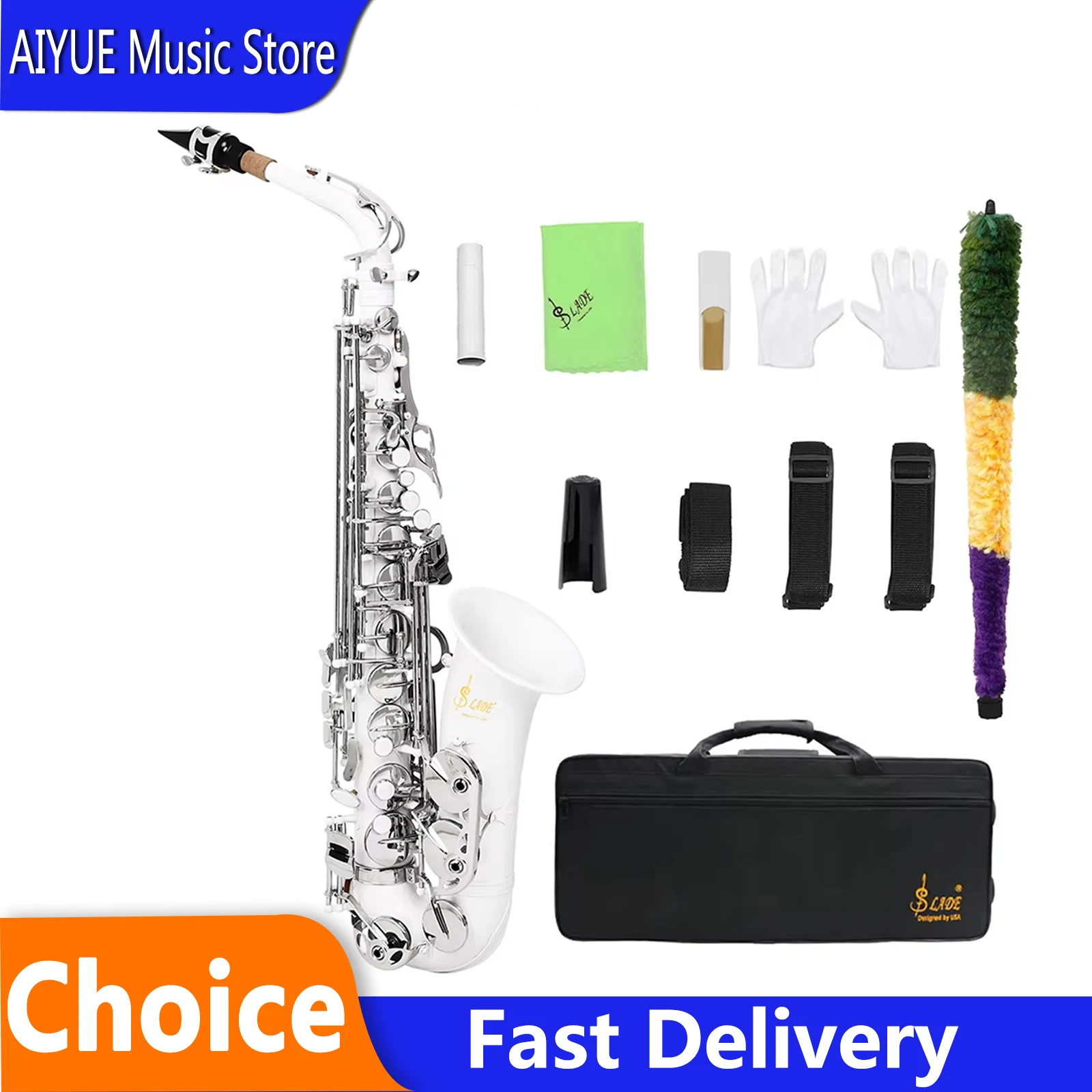 SLADE E-flat Alto Saxophone Brass Saxphone Tube Body Complete For Professional Performance Woodwind Instruments With Accessories