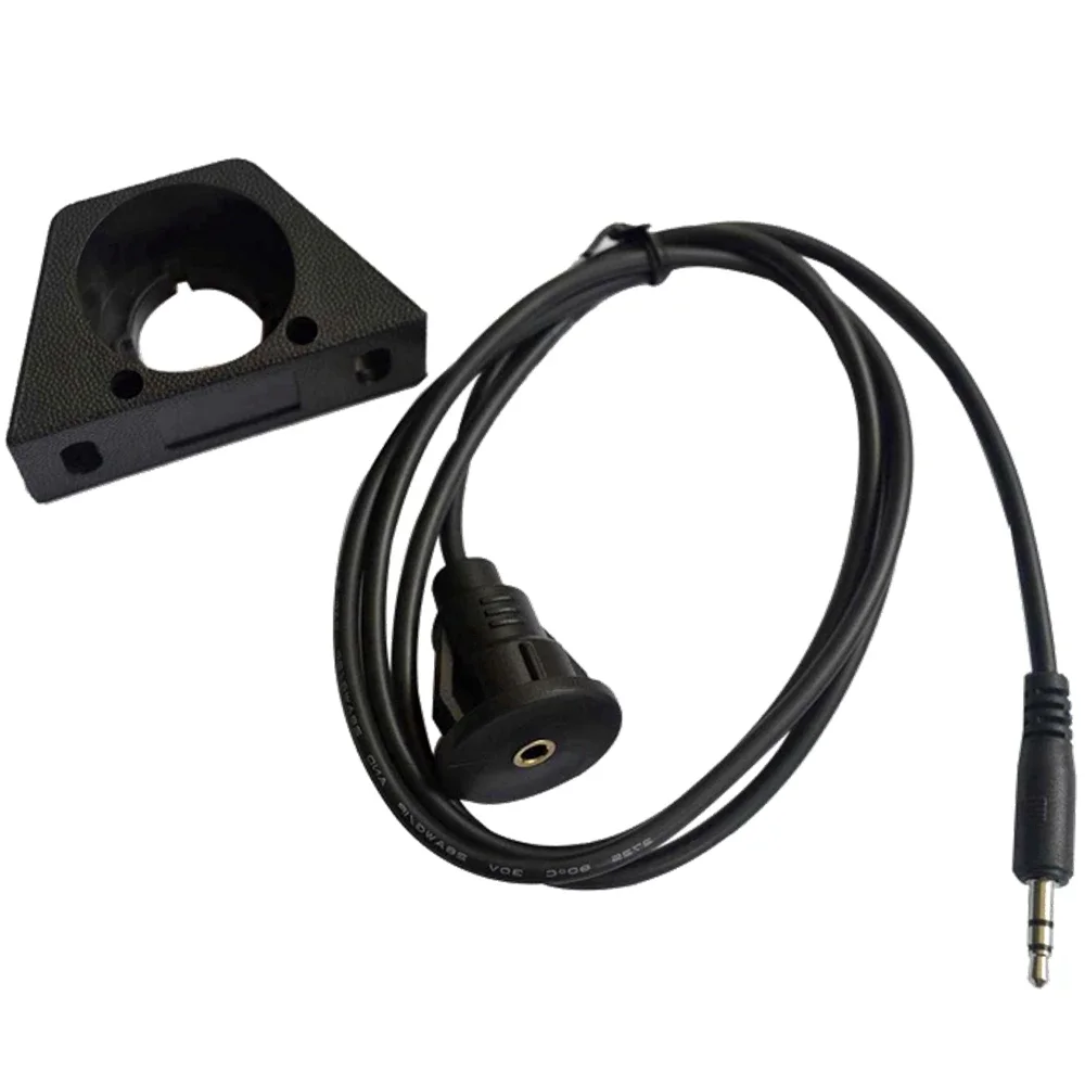 Cable de extensión auxiliar macho a hembra, Conector de 1M, 3,5mm, impermeable, empotrado, con soporte, compatible con remolque de arranque de coche