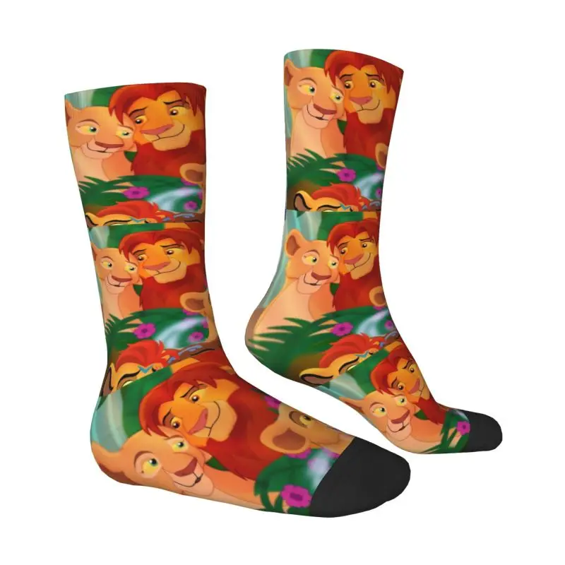 Cartoon Movie The Lion King Men Women Crew Socks Unisex Funny 3D Printing Simba and Nala Dress Socks