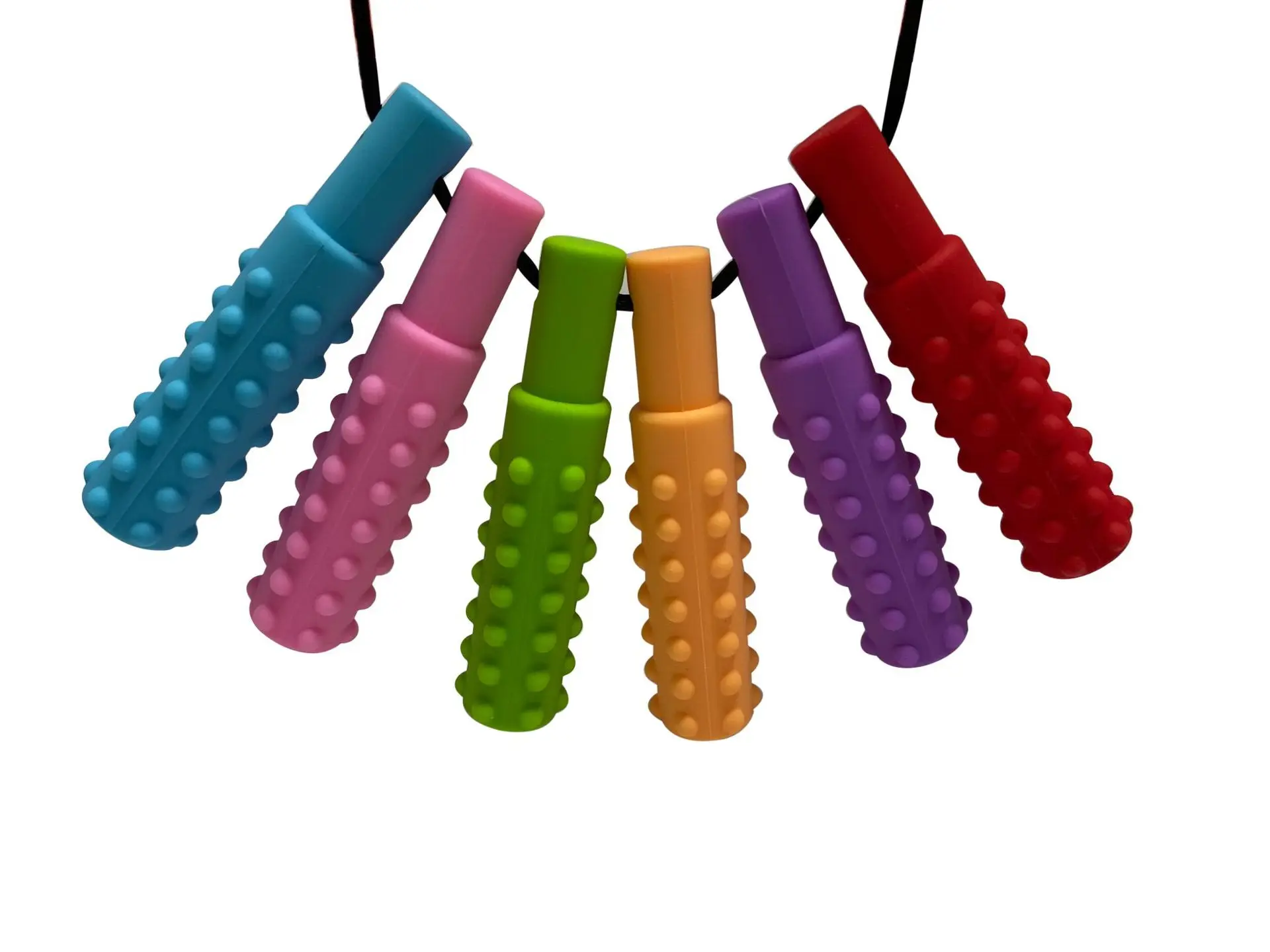 1 Pack Sensory Chewable Necklace Brick Chewy Kids Silicone Bite Pencil Tip Teeth Toy, Silicone Teeth for Autistic Kids