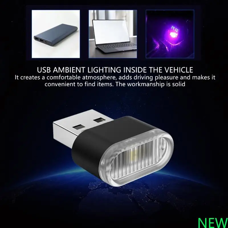 Dimmable USB Car Ambient Light with Colorful Mode Easily Setup LED Cargo Light for Home Office and Vehicle Customization
