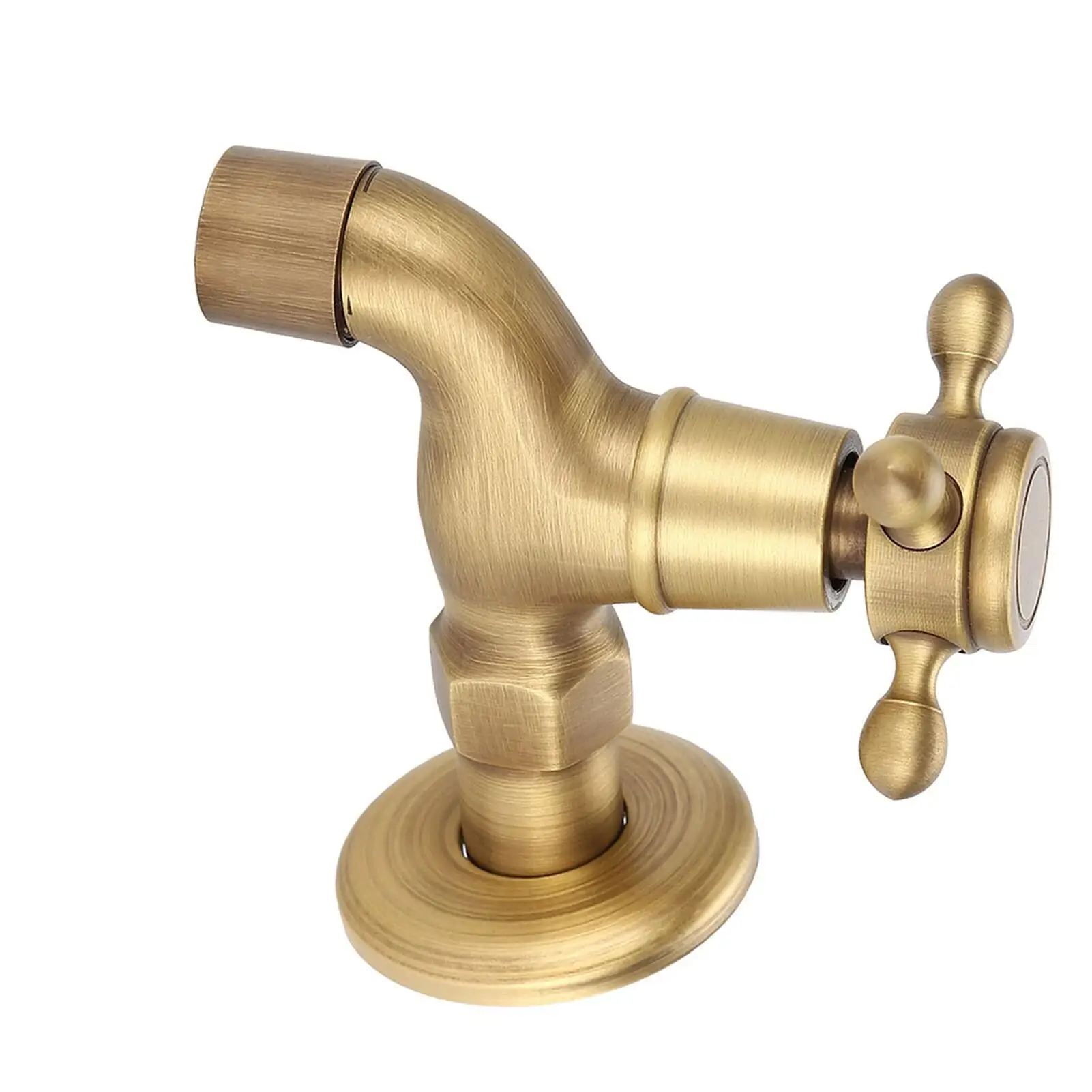 Vintage Brass Faucet - Single Cold Water Tap for kitchen Sink, Mop Pool, Toilet, Wall Mounted Basin Bibcock