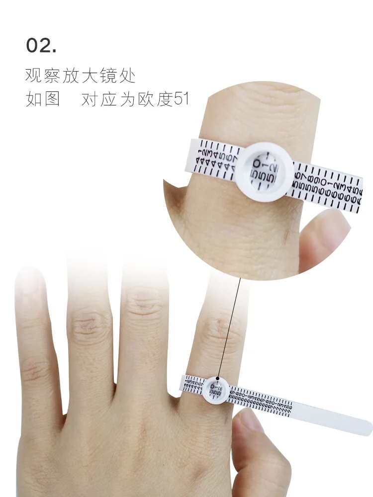 UK US EU Standard Measure Gauge Belt Ring Sizer With Magnifier Finger Size Coil Screening Jewellery Tools Custom Logo