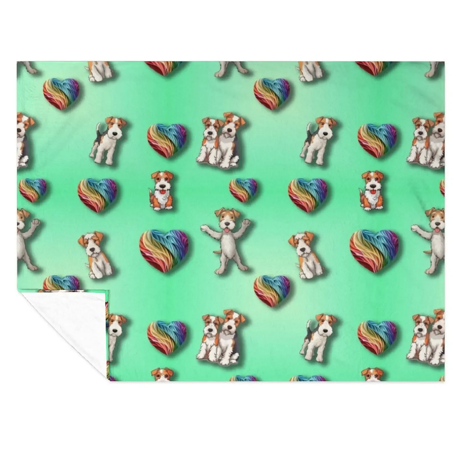 

Wire Haired Fox Terrier and Love Hearts Throw Blanket cosplay anime Extra Large Throw Sofa blankets and throws Blankets