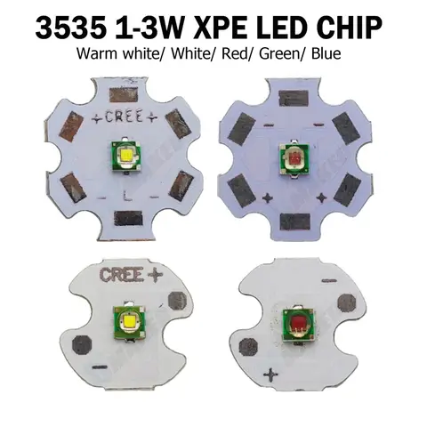 10pcs  3W 3535 CREE XPE LED SMD Emitter diodes bead WW/W/R/G/B/RGB High Power LED chip on 16mm/ 20mm PCB For Bicycle/Head lamp