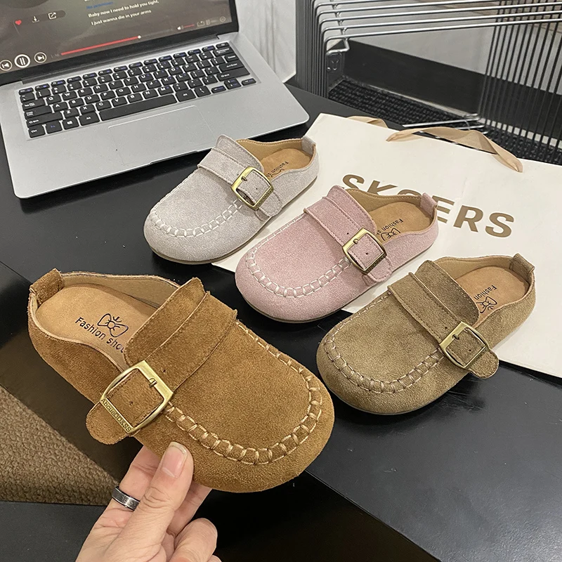 

Spring Autumn New Girl's Baotou Cool Slippers Children's Fashion Soft Soled Anti Slip Casual Versatile Shoes for Daily Dressing