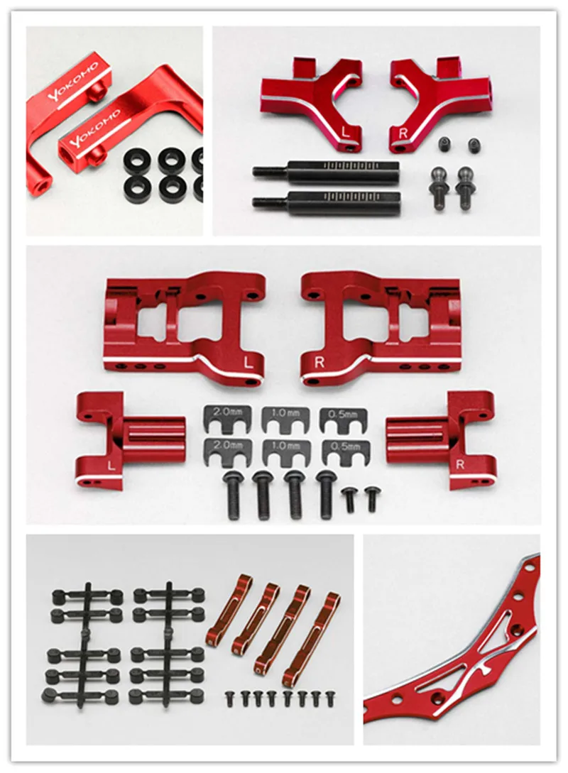 Yokomo YD-2 EXIIS SXII RC drift frame with red upgrade, front and rear swing Arm/arm Code