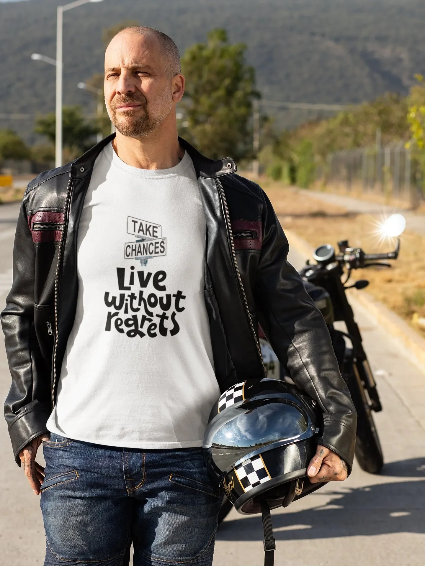 Inspiration T Shirt Take Chances Live Without Regrets Adventure Positive Vibes For Her Christmas Him