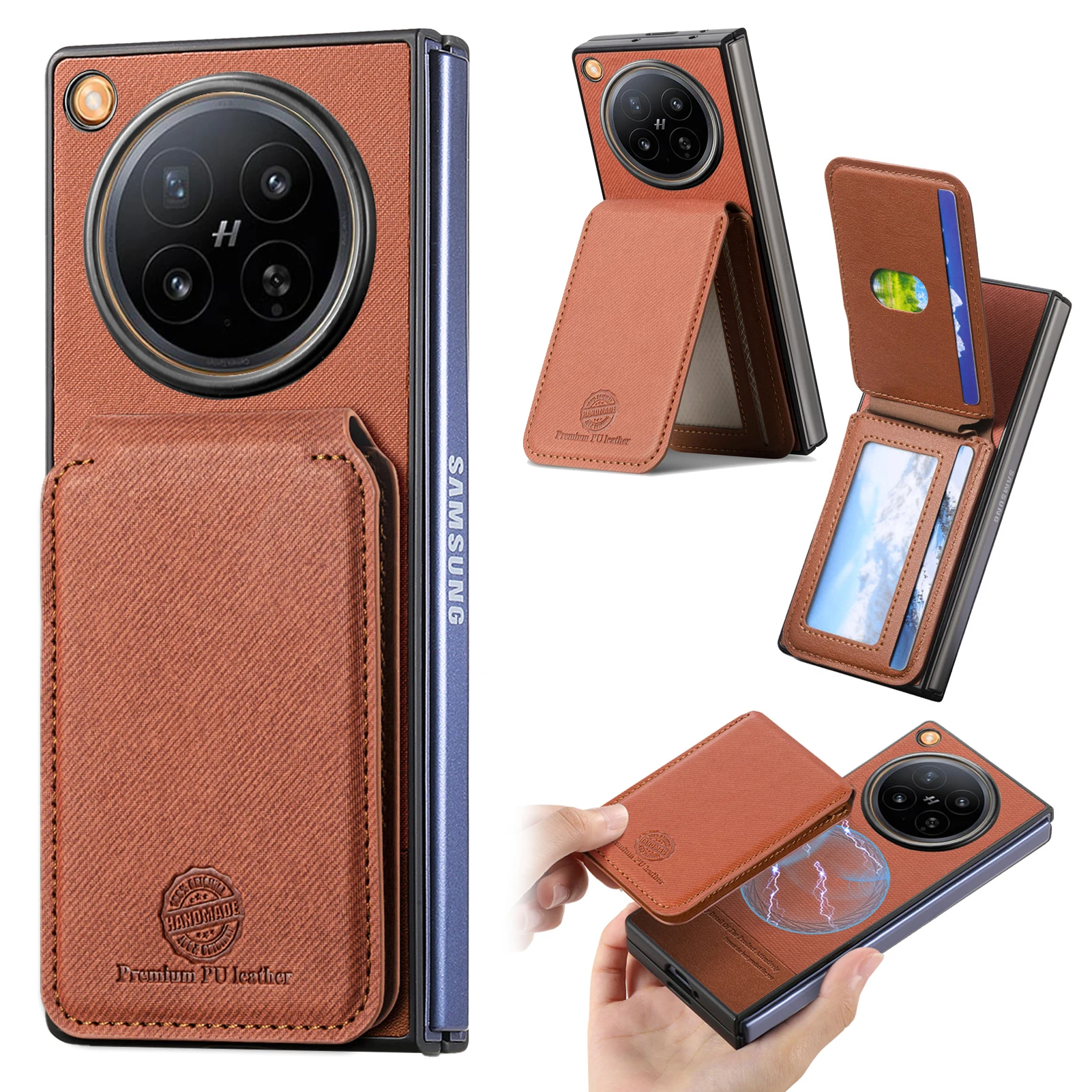For OPPO Find N6 Findn6 5G Case 2 in 1 Magnetic Wallet Phone Case Bracket Card Holder Protective Luxury Leather Shockproof Cover