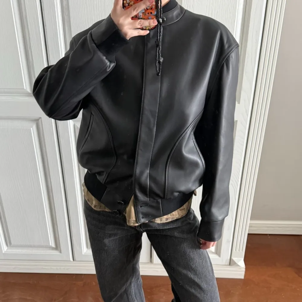 

Куртка из итальянской импортной овчины в рубчик