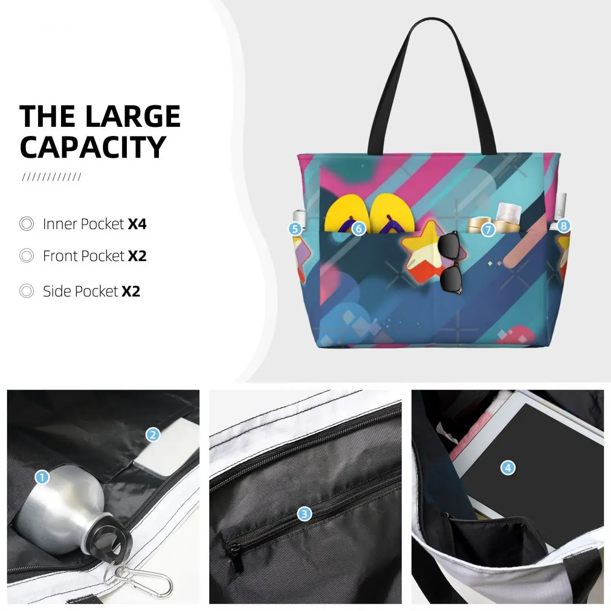 Borsa da viaggio da spiaggia Steven Universe, borsa tote Regali popolari di grande capacità Regalo di compleanno Modello multi-stile