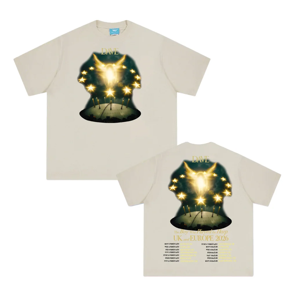 ديف الصبي الذي يلعب جولة القيثارة 2026 الصيف الهيب هوبتي قميص كم الكورية القطن ملابس عالية الجودة الإناث/الذكور بلايز