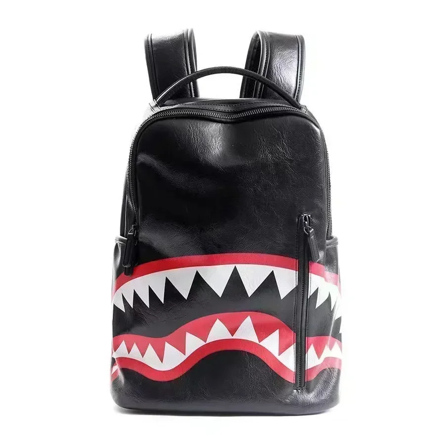 New Shark Backpack for Male and Female Students, Fashionable Large Capacity Casual Travel Trendy Handsome Backpack Brand,handbag