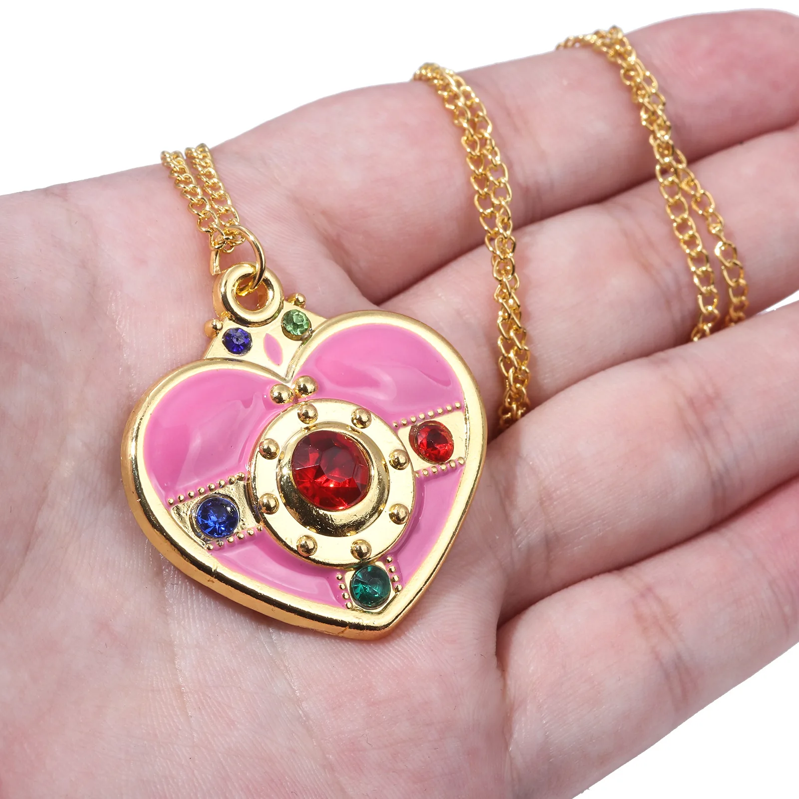 Anime Sailor Moon Necklace Tsukino Usagi Sailor Mercury Venus Jupiter Saturn Metal Keychains Pendants Cosplay Accessories Figure