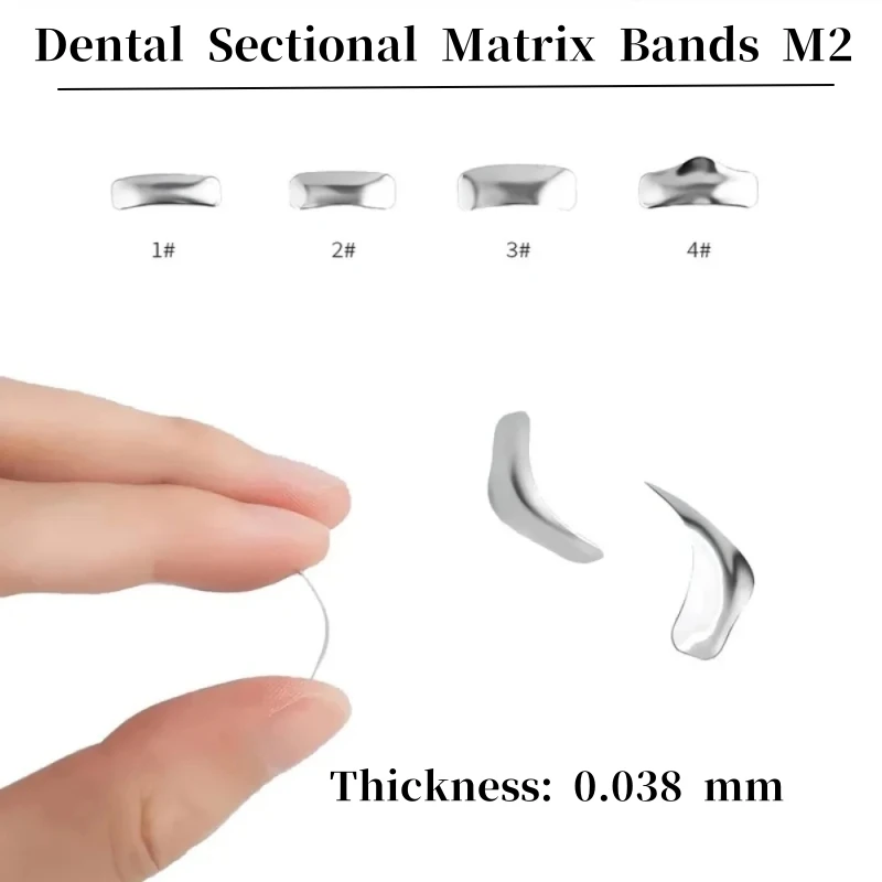 30Pcs Matrix Bands Dental With Clip Ring Sectional Contoured Matrix System G2 Metal Matrices Refill Matrix Clamp Ring Dentysta