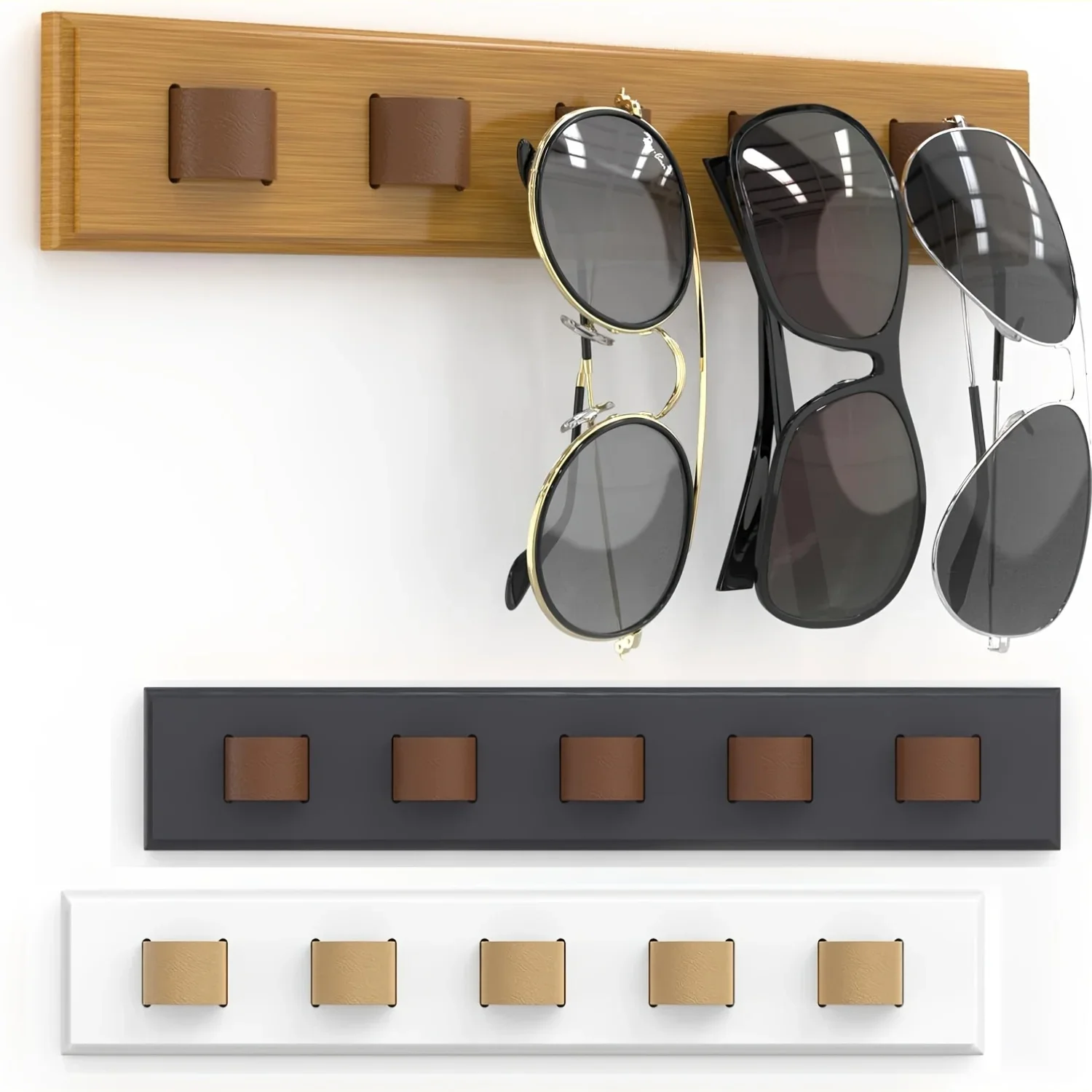 1pc Wooden Eyeglass Storage Rack Wall Mounted Eyeglass Rack Household Sunglasses Sunglasses Storage Rack Glasses Display