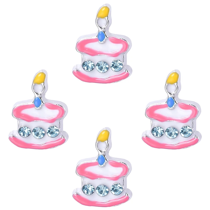 20Pcs/Lot Cute Rose Flower Birthday Cake Mum Mom Floating Relicario Locket Charms Moon Star Hot Air Balloon кулон Jewelry Bulk