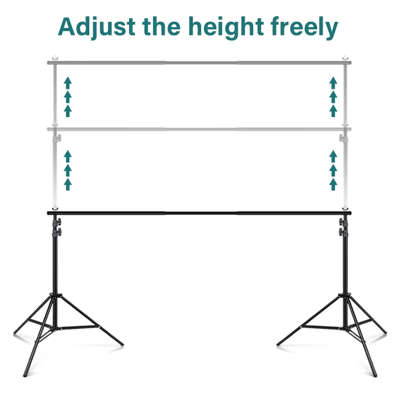 Photography Studio Kit Backdrop Stand Aluminium Photo Background Support With Clamp For Birthday Party Video Live Streaming