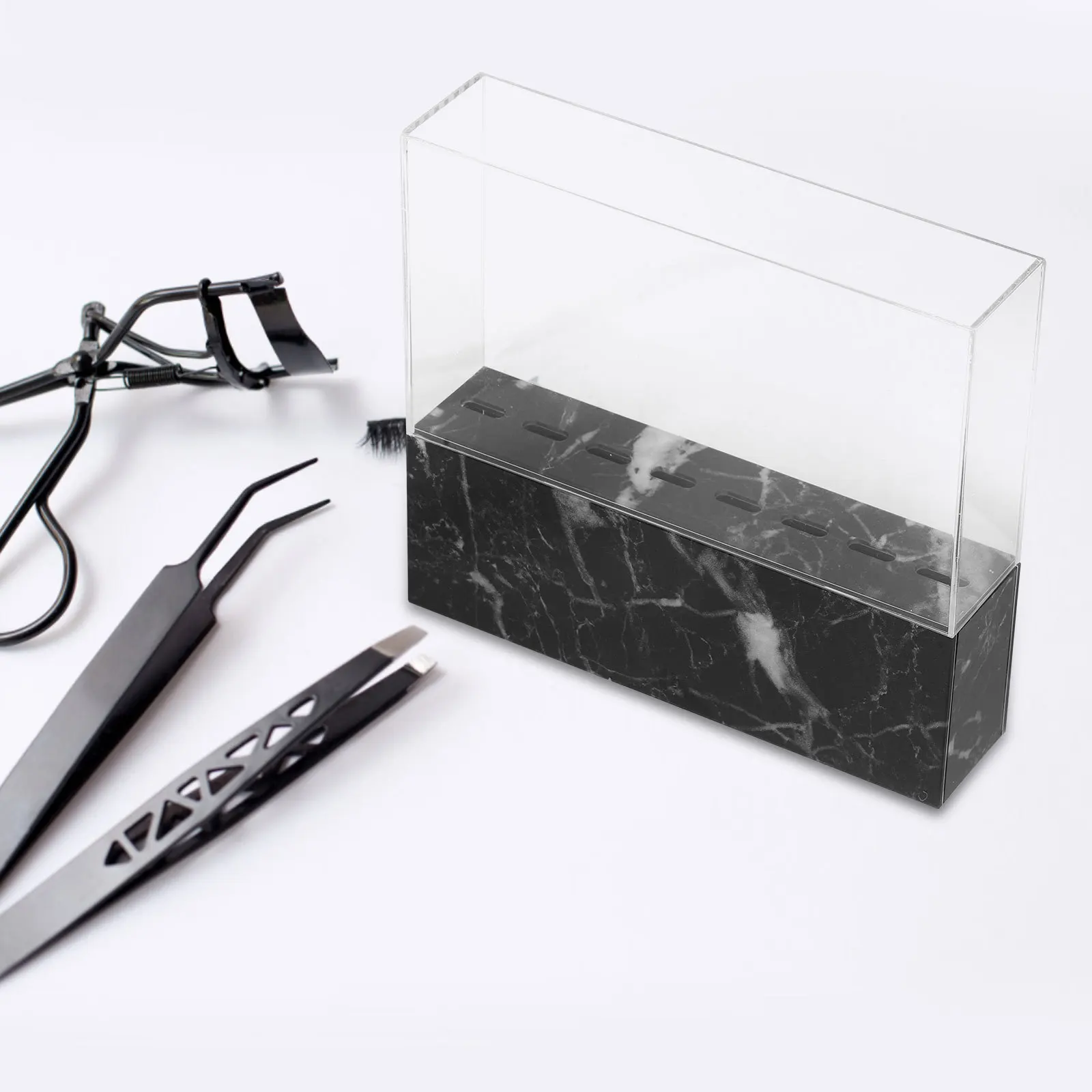8-Hole Acrylic Lash Tweezer Holder Durable Beauty Tweezers Shelf Practical Eyelash Extensions Storage Rack Lash Tweezer Holder