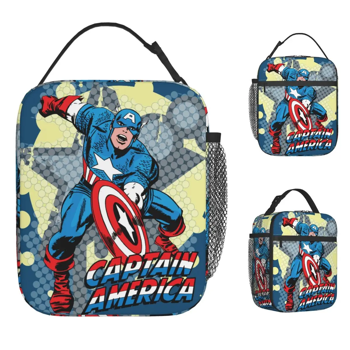 

Капитан Америка звездные изолированные сумки для обеда большой контейнер для обеда сумка-холодильник Tote ланч-бокс офисная уличная сумка для еды
