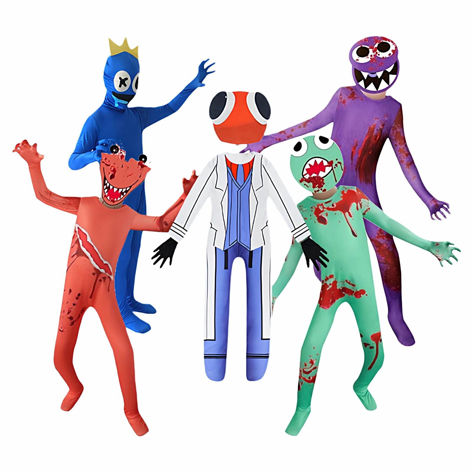 

Rainbow Friend Halloween Cosplay Costume Suit Women's Tight Suit Men's Overall Suit Game Theme Party Wear Polyester Material