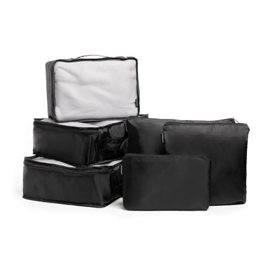 

Packing Cubes - 6 Piece Compression Packing Cubes for Travel Essentials - Luggage Sets Cube Storage Organizer Bags Size One Siz