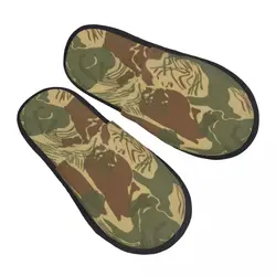 Rhodesian Brushstroke Camo House Slippers Women Cozy Memory Foam Rhodesia Camo Slip On Hotel Slipper Shoes