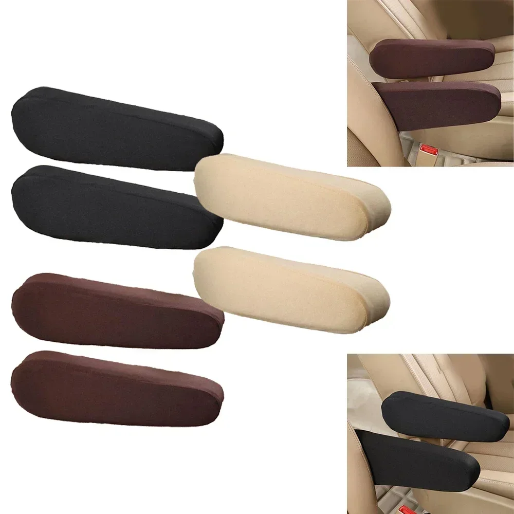 Coffee/Black/Beige Car Armrest Cover Elasticity Cloth Fabric Car Centre Console Armrest Protect Universal For Car Front Armrest