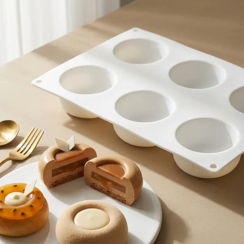 【MA】Cell Circular Concave Design Silicone Cake Mold Food Grade French Mousse Mould Candle Mold Kitchen Dessert Baking Tools