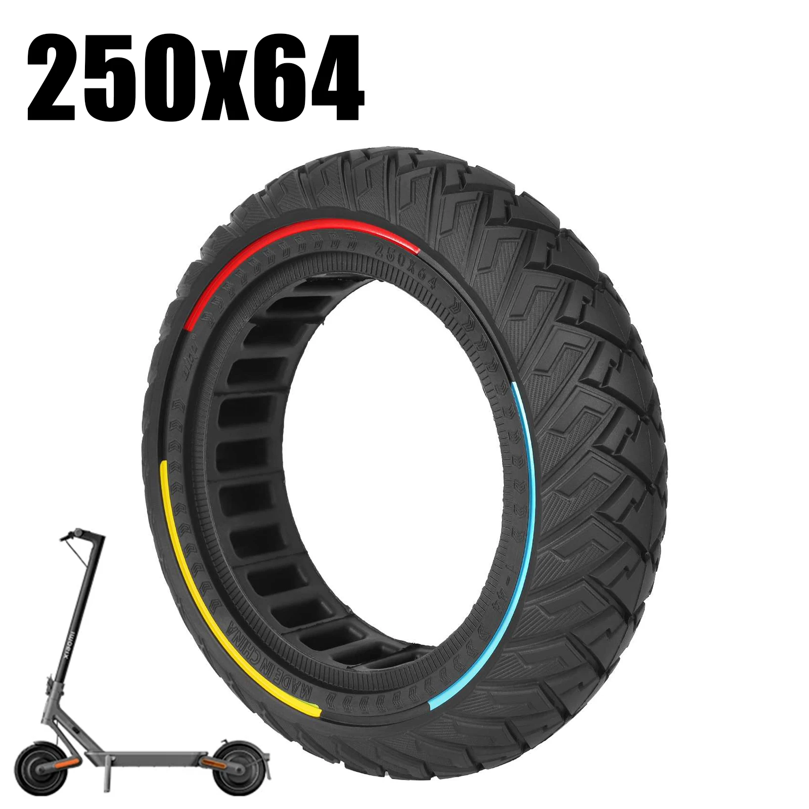 Ulip 10 Icnh 250x64 Thickened Off-road Solid Tire 250*64 Ultra-Wear Resistant Tubeless Tyres For Xiaomi 4 Ultra Electric Scooter