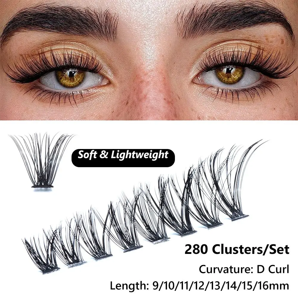 

Набор из 280 пучковых ресниц 9-16 мм, D-изгиб, 10D-40D, микс, индивидуальные пучки, имитирующие ресницы для наращивания