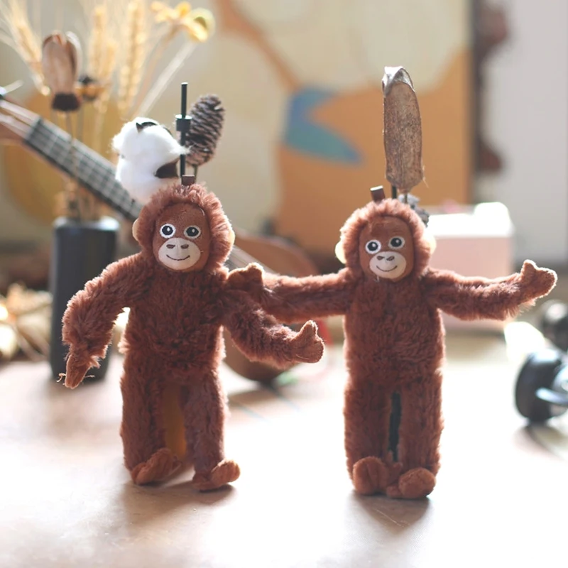 Stuffed Cartoon Gorilla Keychain; Monkey-Themed Plush Toy; Perfect for Car Bag or Backpack Decoration; Great for Kid's Gift
