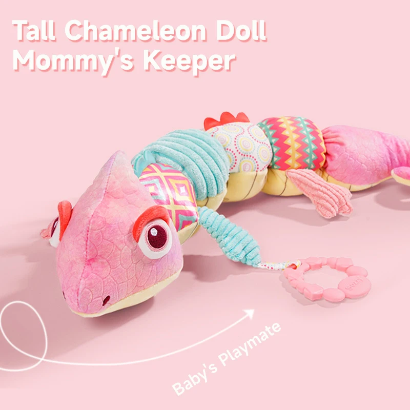 Baby Rattle Musical Chameleon Soothing ของเล่นเด็ก Early Educational Interactive Sensory Soft Plush ตุ๊กตา Rattles ของเล่นของขวัญ