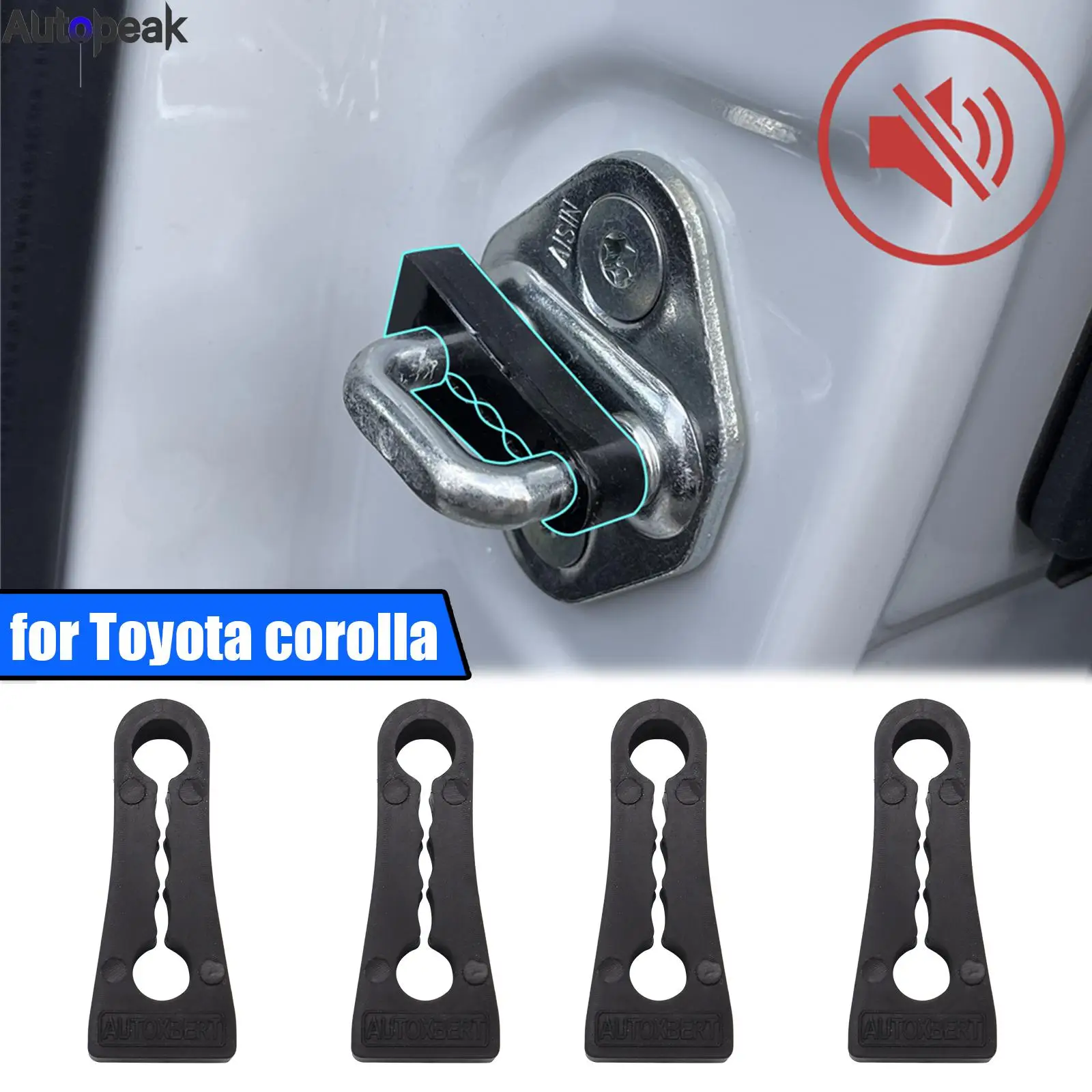 Sound Damper Door Lock Buffer For Toyota corolla E140 E150 E170 E180 E210 2021 2022 Rattling STOP Soundproof Deaf Seal Deadener