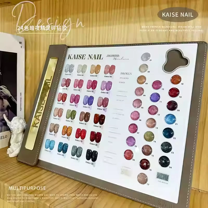 KAISE-Juego de manicura profesional, gel UV no tóxico, 24 colores, diamantes rotos, salón de uñas, gran oferta, 2024