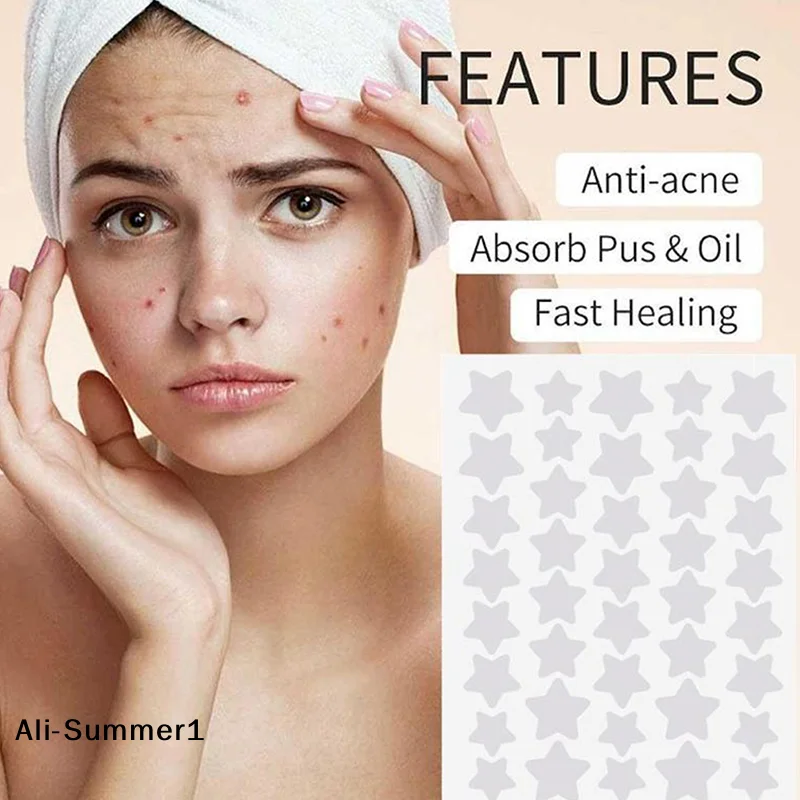 【E】200/400 قطعة مجموعة ملونة من رقع حب الشباب على شكل نجمة القلب من نوع بثرة ملصق PE خافي عيوب الوجه وعلامات حب الشباب غطاء رقع