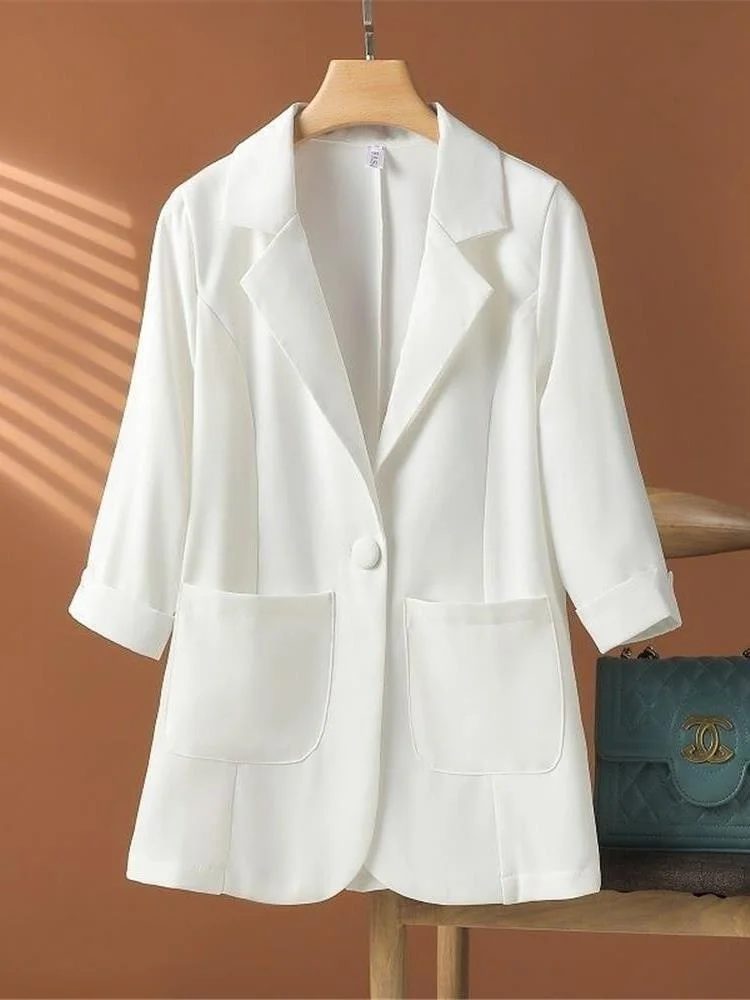 

Cleanfit Sle Women's ort Sve Jaet Waist-Cinching Thin Casual Versatile Spring Summer New Arrival Office Wear