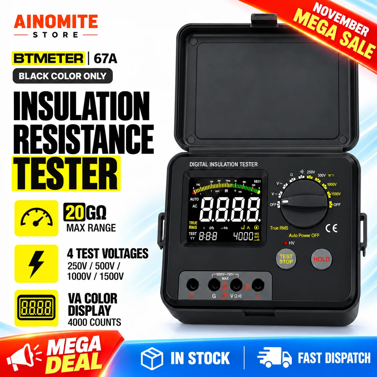 testeur-numerique-de-resistance-d'isolement-megohmmetre-250v-1500v-plage-automatique-true-rms-tension-ac-dc-resistance-continuite-buzzer