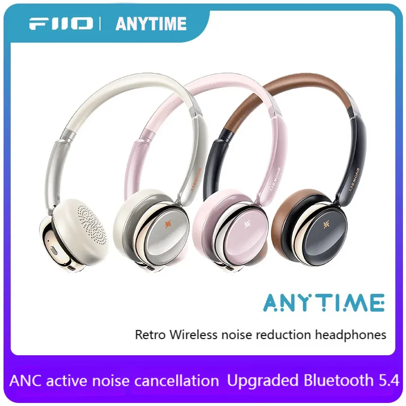 

Wireless Retro Headphones With Mic ANC Active Noise Cancellation Bluetooth 5.4 Hi-Fi Sound Quality 40MM Dynamic Gaming Headset