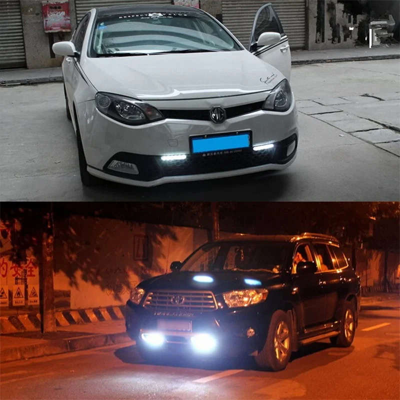 10 LEDs Car Daytime Running Lights Car-styling COB Car Daytime Lamp Driving Lamp Light Super 12V Flexible White Waterproof