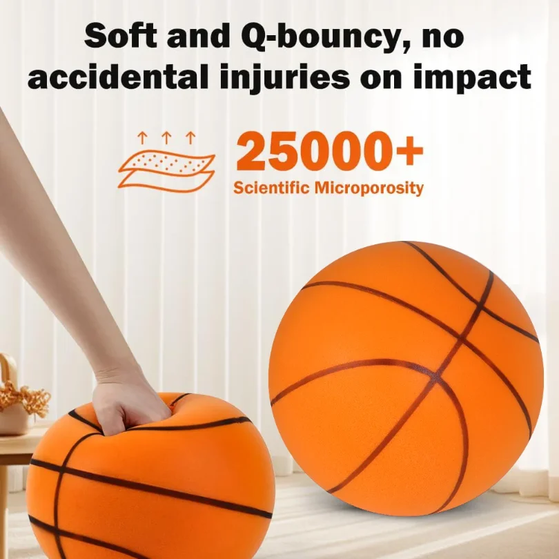 Silent Dribbling Basketball Indoor Foam Ball Size 3/5/7 High Bounce Noiseless Non-deforming For Indoor Training Basketball view 5