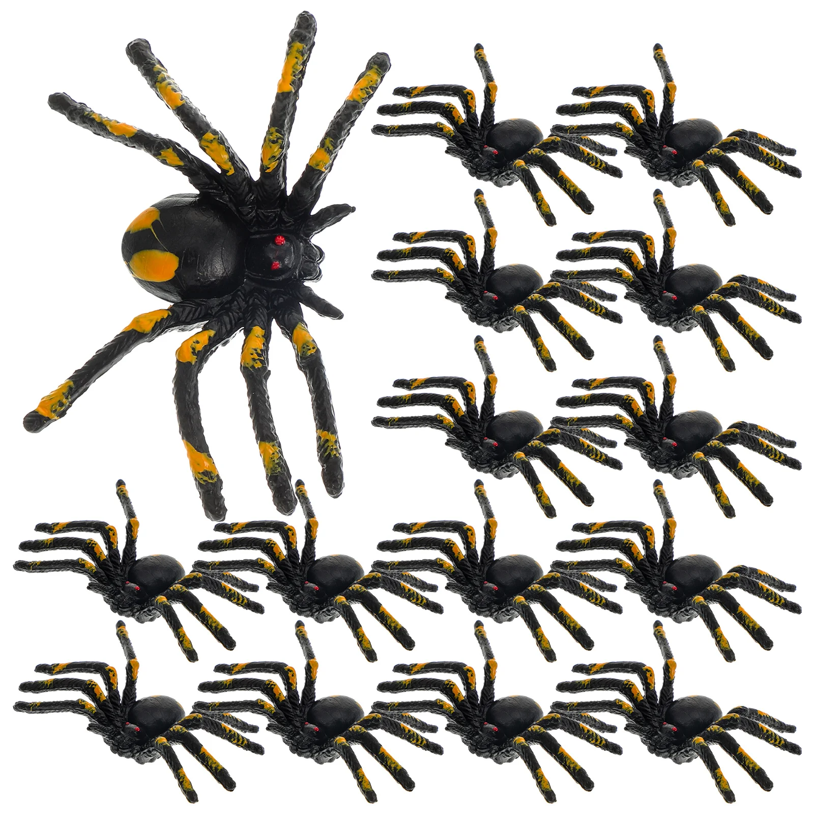 15 Pcs Simulation Spider Halloween Decor Fake Hairy Props Toys Decorations Spiders Prank Realistic