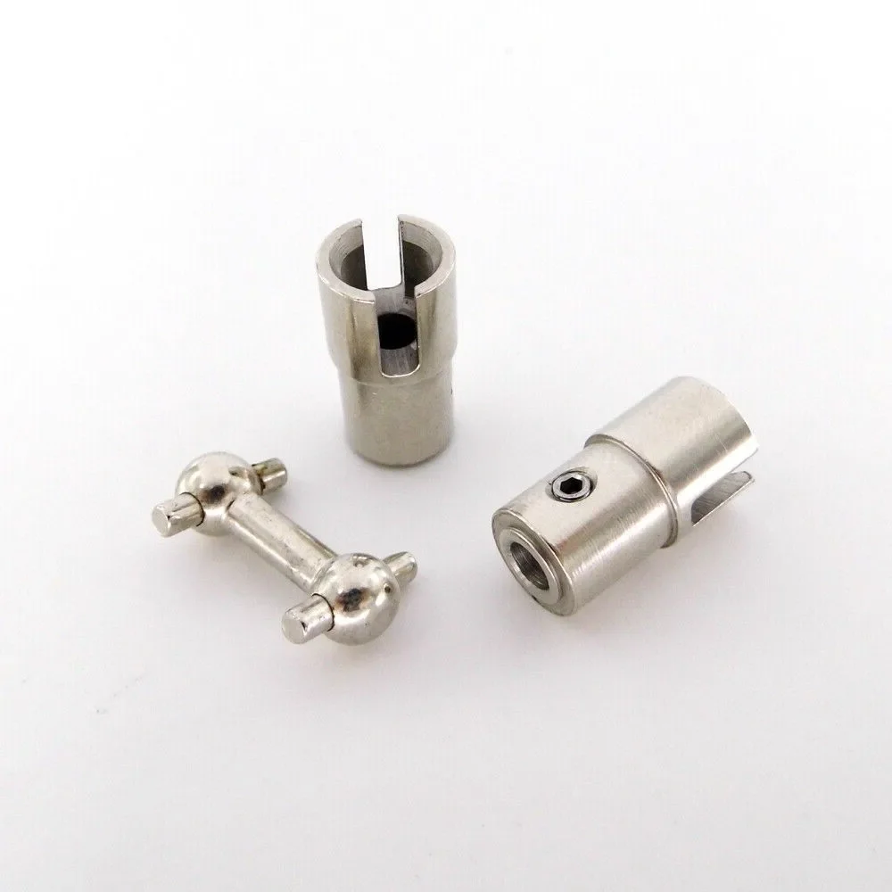 1 Set Edelstahl-Verbindungskupplung Kardan 4 bis 4 mm für RC-Boot Flytec Feilun für FT011 Connect Motorwelle Connect Flex-Welle