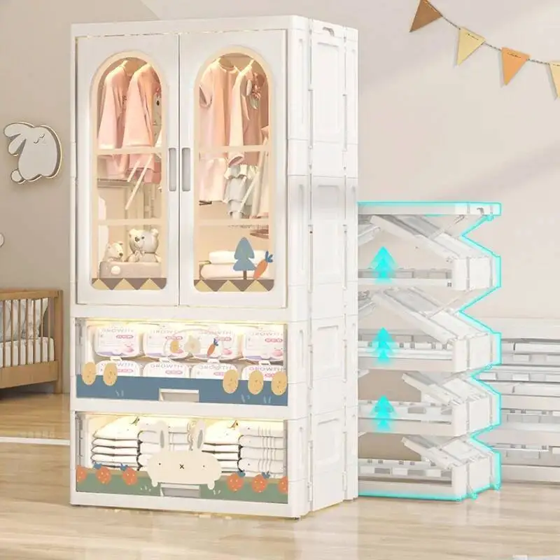 Gantungan Bayi Lemari Pakaian Anak-anak Lemari Terbuka Lemari Penyimpanan Kubus Lemari Pakaian Anak-anak Furnitur Kecil Penderie MR50CW