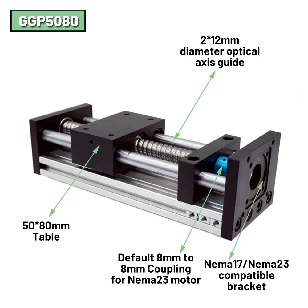 Imagem -02 - Mesa Redonda Larga Sfu1204 Sfu1605 Sfu1610 da Plataforma de Guia Xyz da Fase do Módulo de Guia Linear de Alumínio do Trilho do Cnc 80 mm