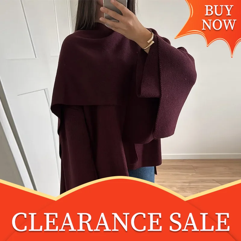 Women Fashion Cape Collar Woolen Coat With Scarf Elegant Solid Oversized Long Sleeve Jackets 2024 Lady Commute Streetwear Autumn