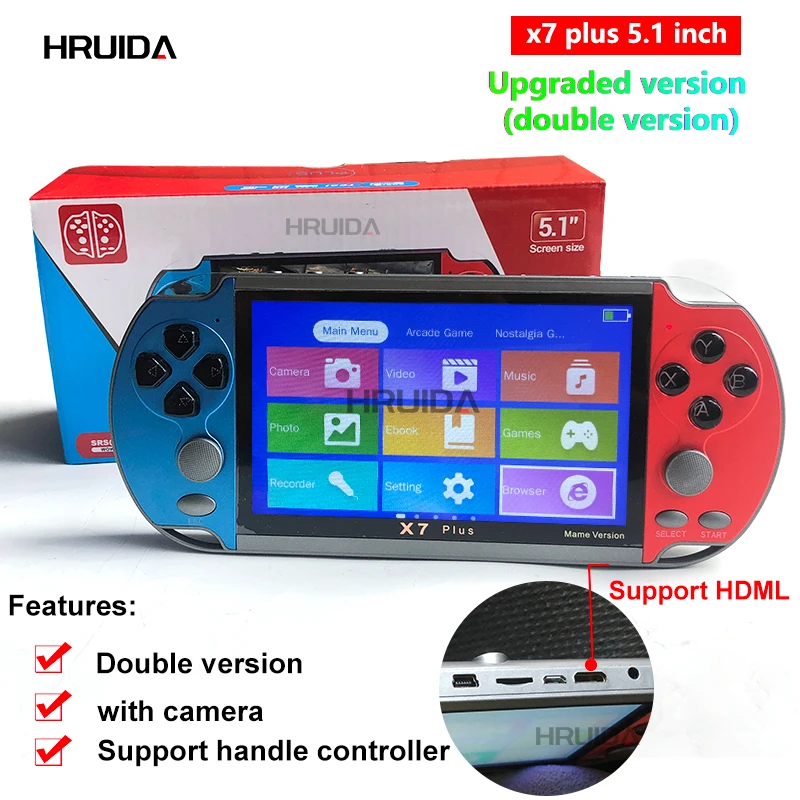 

Portable Retro Video Game 5.1 Inch HD Screen Handheld Mp5 Music Video Game Controller Player Retro consola x12 plus game console