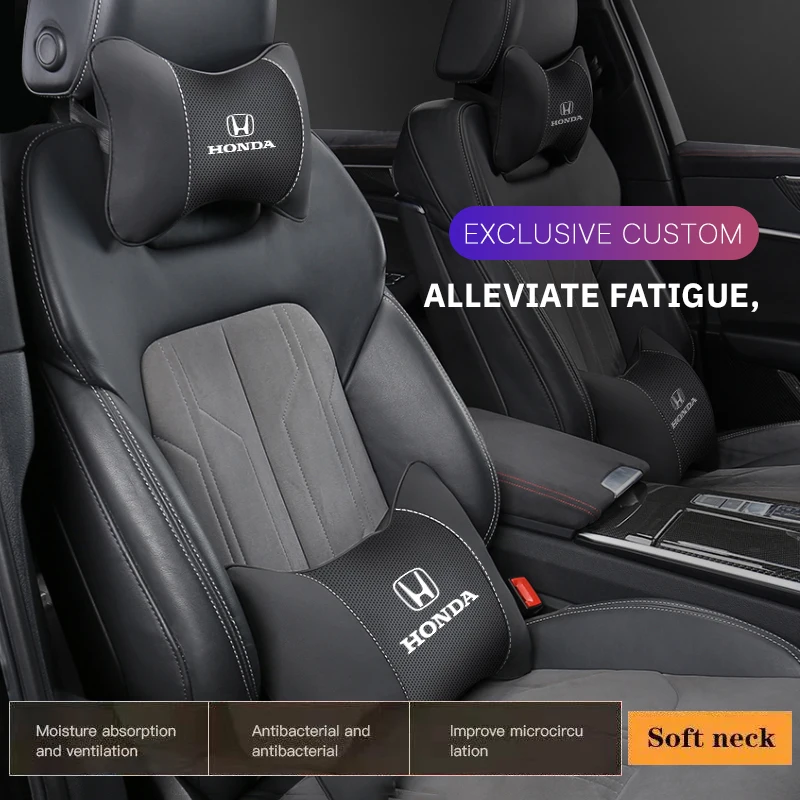 

Подголовник автомобильного сиденья, подушка для шеи с логотипом для Honda Civic Accord Jazz Fit CRV Odyssey City Pilot Vezel Prelude Insig