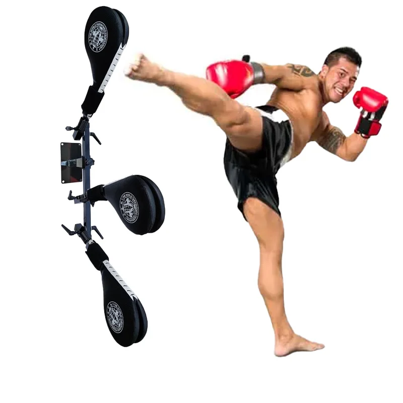 Kicking Practice Kit with Kick Pads and Stand Mounted on Wall Taekwondo Boxing