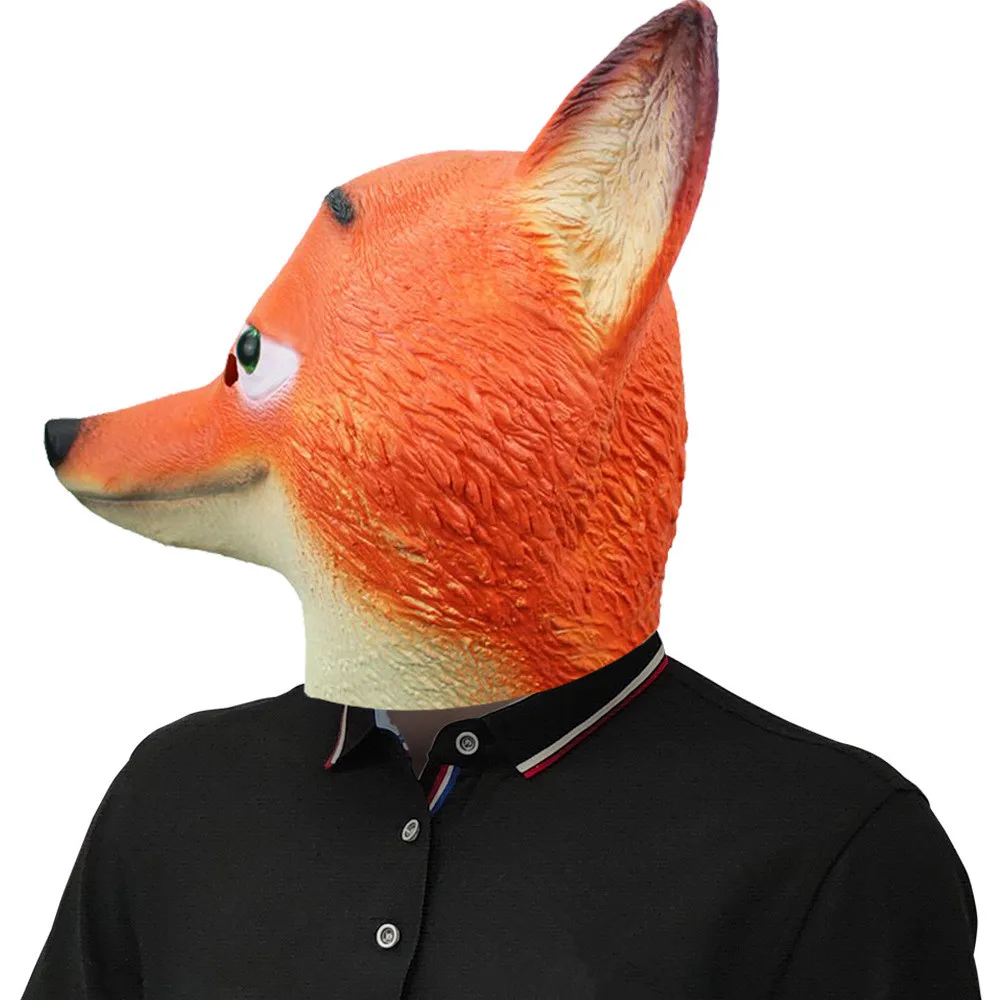 Fuchs-Kollektion Tierkopf-Latexmaske Verkleidung Halloween-Kostüm Partymaske Cosplay – Detail 3